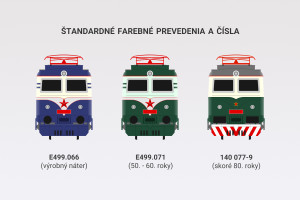 Standardne farebne prevedenia elektrickej lokomotivy 140 (E499.0) Bobina