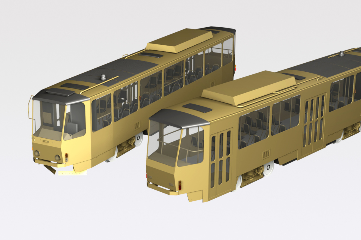 Tatra T6A2 & B6A2 tramway 0-scale model