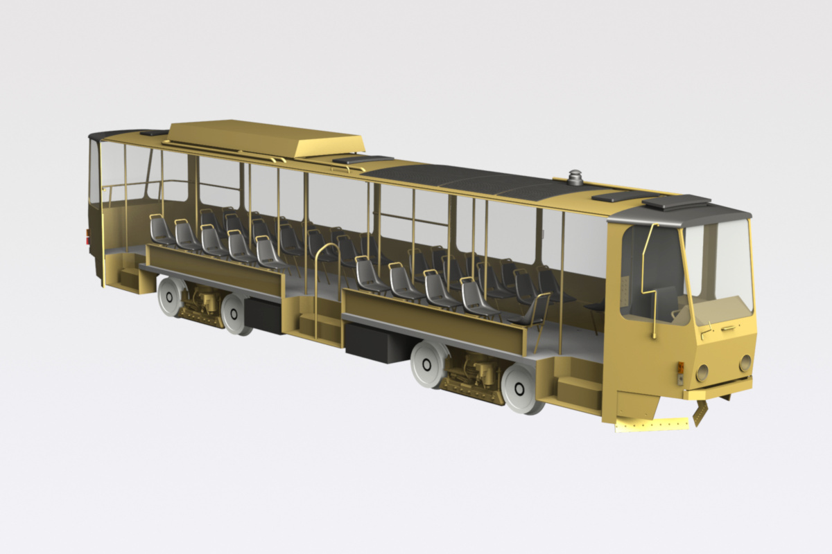 Tatra T6A2 & B6A2 tramway 0-scale model